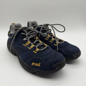 RYKA Women's Distance Plus Outdoor Walking Shoes Blue Suede & Gold Size 10